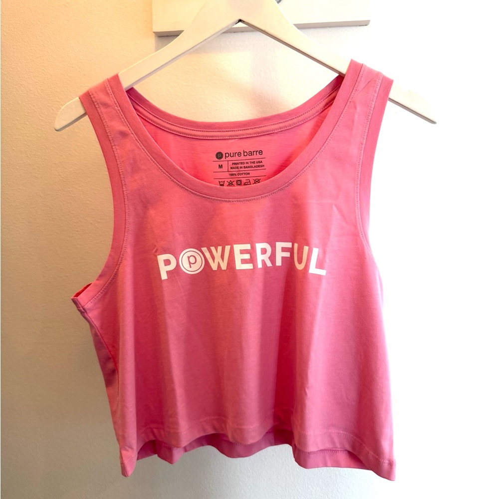 NEW Pure Barre Bubblegum Pink Cropped Tank Top